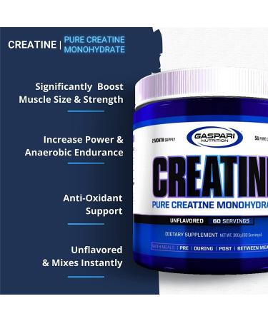 Gaspari Nutrition Pure Creatine Monohydrate 5g of Pure Creatine Boost Muscle and Size Helps Increase Power and Anerobic Endurance (200 Servings Unflavored) - Buy Online on GoSupps.com