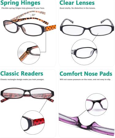 Eyekepper 5 Pack Women's Reading Glasses - Cute Polka Dot Readers +2.25 - Stylish & Comfortable Optics for All Occasions - Buy Online on GoSupps.com