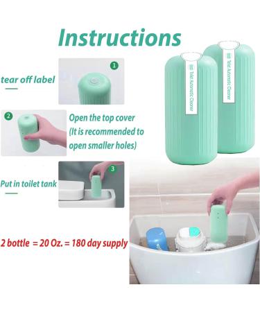 2Pcs Automatic Toilet Cleaner(2 Bottles PACK) Karzy klean Toilet Cleaner Easy to Clean Leaving Your Toilet Looking Fresh (2) - Buy Online on GoSupps.com