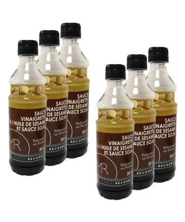 Marcel Recorbet Pack of 6 Sesame Oil and Soy Sauce Vinaigrette Dressings - Made in France - MR - 350ml Bottle