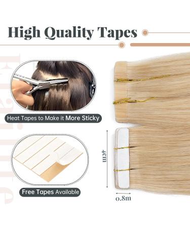 Elailite Invisible Tape-In Extensions - Real Remy Human Hair 20pcs 35cm #24 Natural Blonde - Premium Quality Hair Extensions - Buy Online on GoSupps.com
