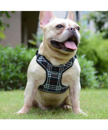Elevant Dog Harness Adjustable Step-in Reflective Breathable Harness Soft Padded Lightweight Vest Harness with Front Clip Escape Proof Easy Control for Outdoor Walking Training (M Black Plaid) M Black Plaid - Buy Online on GoSupps.com