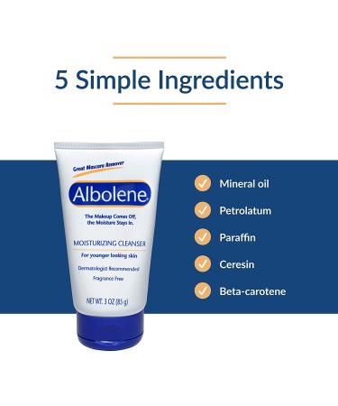Albolene Face Moisturizer and Makeup Remover 3oz - Fragrance-Free Cleansing Balm (Pack of 3) - Buy Online on GoSupps.com