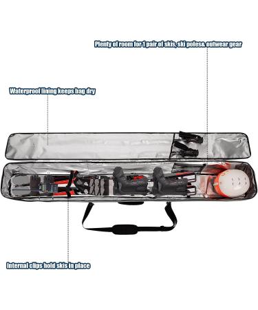 SOGUKOER Padded Ski Bag | Detachable Shoulder Strap | Fits Skis up to 185cm/195cm | Separate Pole Pockets | Ski Straps - Buy Online on GoSupps.com