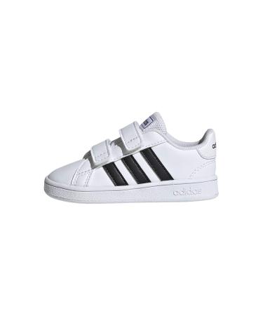 adidas Unisex-Child Grand Court Tennis Shoe Toddler (1-4 Years) 6 Toddler White/Black/White/White