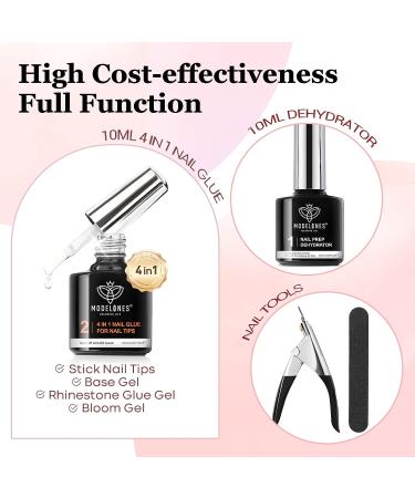 Modelones Gel Nail Kit  500Pcs Soft Gel Nail Tips Almond Shape  4 In 1 Nail Glue Nail Prep Dehydrate & Portable Led Lamp Nail Clipper  Easy Nail Extension Set for Easter Nail Art  Gift for Women A2-Almond Tips 500 - Buy Online on GoSupps.com