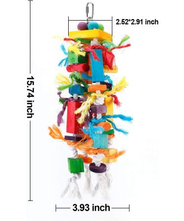 Colorful Wood Block Chew Toys for African Grey, Conure & Amazon Parrots - Buy Online on GoSupps.com