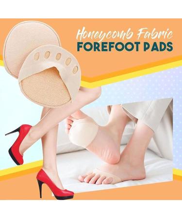 Honeycomb Fabric Forefoot Pads for Women - Breathable Metatarsal Pads for Pain Relief (6 Pair, Black & Beige) - Buy Online on GoSupps.com