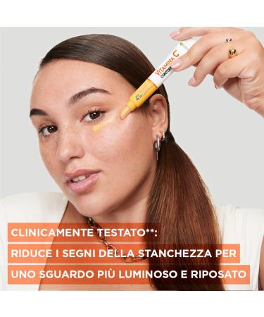 Garnier SkinActive Brightening Eye Cream with Vitamin C for Dull Tired Eyes Vegan Formula with Niacinamide Caffeine and Banana Powder - 2 x 15ml Bottles - Buy Online on GoSupps.com