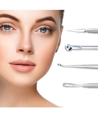Comedone Extractor Tool Kit for Blackhead, Whitehead, Pimple, and Zit Removal - Acne Scar Treatment - 4-piece Set - Buy Online on GoSupps.com