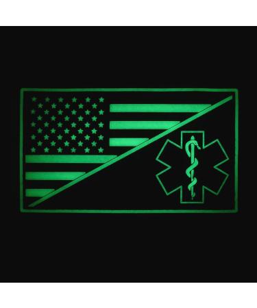 Glow Dark USA American Flag EMS EMT Paramedic Tactical Morale Patch - Buy Online on GoSupps.com