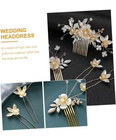 FRCOLOR 4 Sets hair accessories bride bridal Wedding Hair Pin Hair Comb Rhinestone Wedding Hair wedding decorations for ceremony rhinestone headpiece Zinc alloy fine flower headdress - Buy Online on GoSupps.com