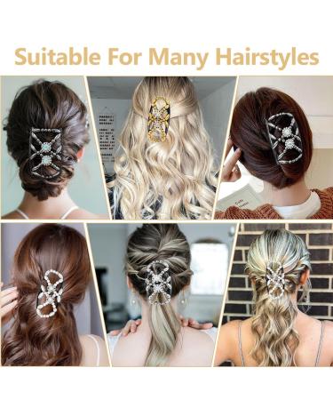 Hekobag Pearls Hair Feasts - 4 Stretchable Combs & Elastic Hair Clips for Women & Girls - Buy Online on GoSupps.com