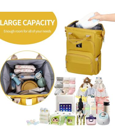 Pomelo Best Baby Diaper Backpack | Macaron Diaper Bag with Waterproof Changing Pad | Large Capacity Travel Bag in Yellow - Buy Online on GoSupps.com