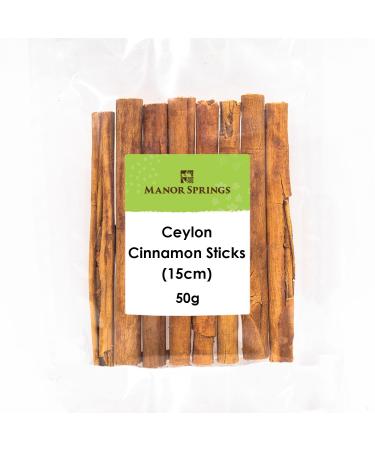 Ceylon Cinnamon Sticks (15cm) 50g by Manor Springs