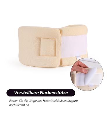 RESTCLOUD Adjustable Neck Support Collar - Soft Foam Neck Pillow for Pain Relief - Universal Fragrance - Ideal for Sleeping (White 6.4 cm Deep) - Buy Online on GoSupps.com