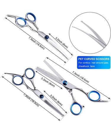 Liren Professional 4 in 1 Dog Grooming Scissors Set with Safety Round Tips - Sharp and Durable Shears for Dogs and Cats - Buy Online on GoSupps.com