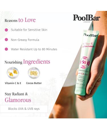 PoolBar SPF 50 Hydrating Mineral Body Sunscreen Cream for Women and Men Skin Care - Coconut Vanilla Scent Sun Care Vegan and Water Resistant Broad Spectrum Sunscreen 130 ml (4.3 Fl. Oz) (Pack of 3) - Buy Online on GoSupps.com