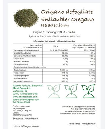 Buy Italian Dried Oregano 80g - Premium Quality Spices for Authentic Flavor | Miceli Import - Buy Online on GoSupps.com