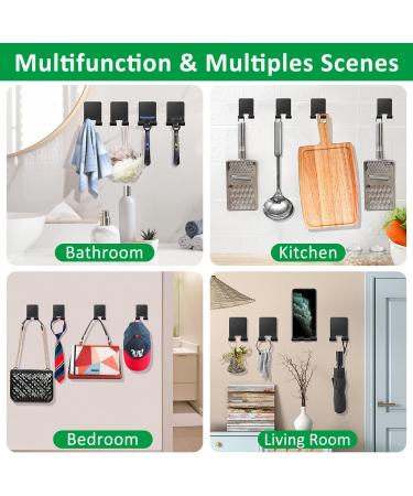 Boxing Razor Bracket Shower Set - 4 Multi-Purpose Hooks Stainless Steel Self-Adhesive Towel Holder No Drilling - Ideal for Bathroom Bedroom & Kitchen - Black - Buy Online on GoSupps.com