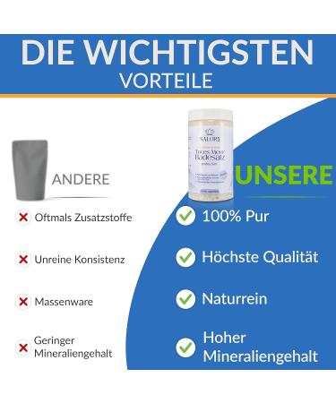 Salora Premium Totes Meer Bavarian Sea Salt 9x1150g | Additive-Free Bath & Foot Bath Salt with Peeling Effect - Coarse Advantage Pack - Buy Online on GoSupps.com