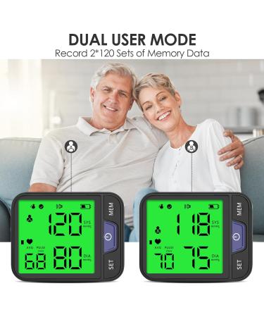 Double love Wrist Blood Pressure Monitor LCD Display Wrist Blood Pressure Cuff 120x2 Reading Memory Wrist Bp Monitor with Cloth Bag - Buy Online on GoSupps.com