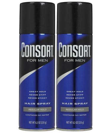 Consort Regular Hold Aerosol Hairspray  8.3 oz  2 pk