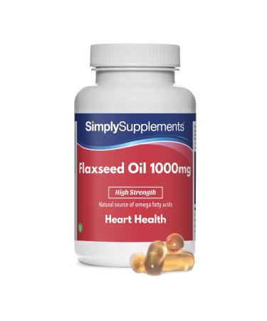 Flaxseed Oil 1000mg - 120 Capsules - Vegan Friendly - 40 Day Supply - Simply Supplements