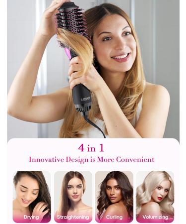 Warm Air Brush & Round Brush Styler - One-Step Hair Dryer & Volumizer | Ion Hot Air Comb for Effortless Styling - Black - Buy Online on GoSupps.com
