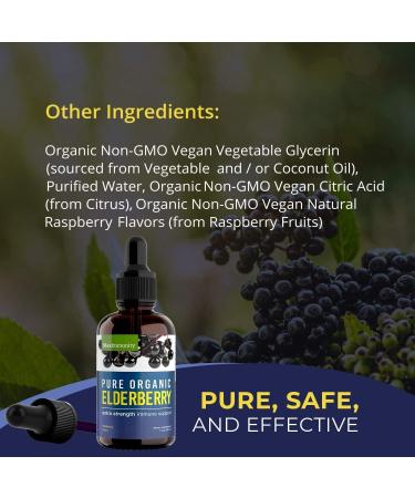 MaxImmunity Organic Elderberry Syrup - 30 Day Supply - Immune Support Liquid Drops - Sambucus Extract for Kids & Adults - Extra Strength (1 Pack) - Buy Online on GoSupps.com