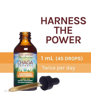 Host Defense Chaga Extract 2 fl oz - Antioxidant & DNA Support Mushroom Supplement - Buy Online on GoSupps.com