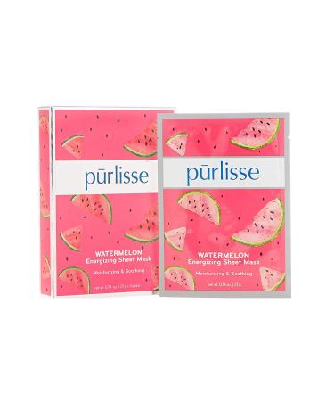 Purlisse Watermelon Energizing Sheet Mask 6 Sheets .074 oz (21 g) Each