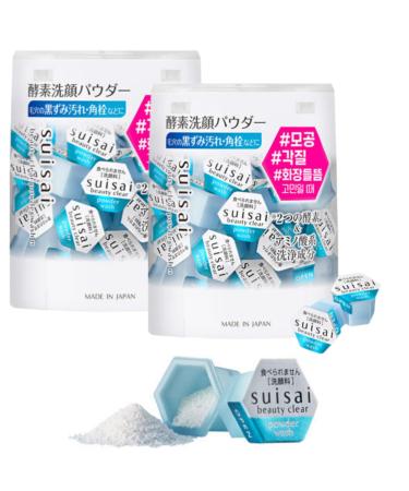 Kane-bo Sui-sai Beauty Clear Enzyme Powder Face Wash - 2 Packs of 32pcs Japanese Skincare - No Fragrance or Colorants -Exfoliates & Cleanses Pores - Exfoliator Exfoliating for face (Korean Ver.)
