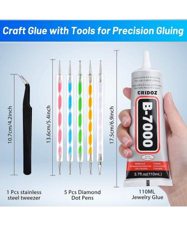 B7000 Clear Jewelry Glue | Cridoz 3.7 fl oz Craft Adhesive with Precision Tip | Multi-Function Fabric Glue for Rhinestone, Metal, Charms, Nail Art, Wood & Glass - Buy Online on GoSupps.com
