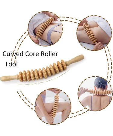 Premium Wood Massage Roller - Perfect Back Neck & Body Massager with Handle for Ultimate Relaxation | Ships Internationally - Buy Online on GoSupps.com