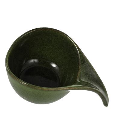 OUNONA 1pc Side Dishes Ceramic Sauce Dispenser Pinch Bowls Appetizer Caviar Cup Mini Sauce Jug Saucer Plate Snack Serving Dish Spice Dish Vinegar Japanese-Style Ceramics Dessert re-usable 11x7.5x5CM Green