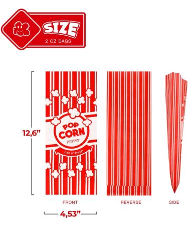 Grehge opcorn Bags - 25 2oz Concession-Grade Bags Popcorn Machine Accessories for Popcorn Bars Movie Nights Concessions 25 Pack - Buy Online on GoSupps.com