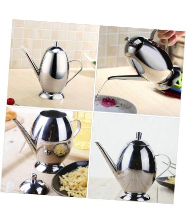 Zerodeko Simple Syrup Bottles 2pcs Stainless Steel Leakproof Seasoning Pot Convenient Oil Dispenser 16X8CMx2pcs Silverx2pcs - Buy Online on GoSupps.com