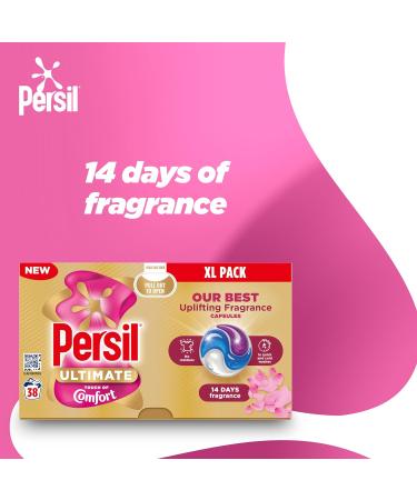 Persil Ultimate Touch of Comfort Washing Capsules laundry capsules in recyclable plastic-free packaging* for 14 days of uplifting fragrance 38 washes - Buy Online on GoSupps.com