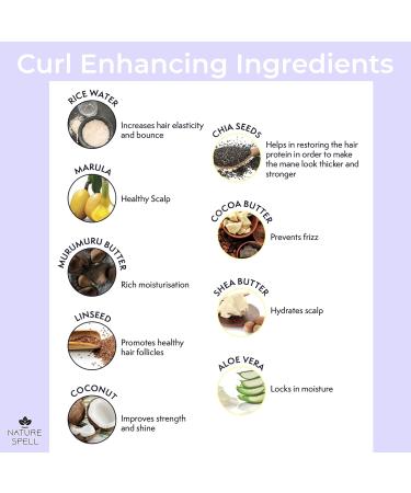 Nature Spell Curl Defining Leave in Curl Cream with Rice Water & Linseed - 100% Vegan - 400ml - Made in UK - Buy Online on GoSupps.com