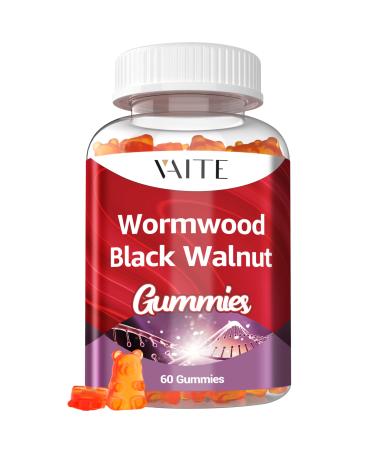 Black Walnut Wormwood Gummies - Herbal Supplement with Artemisia Annua Herb & Juglans nigra Hull for Digestive Wellness & Natural Body Cleanse Non-GMO & Gluten Free Supplements - 60 Gummy Chewables