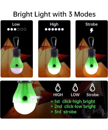 5-Pack Portable LED Camping Lanterns with Clip Hook - Ideal Camping Gear for Hiking, Backpacking, Fishing, and Emergencies - Buy Online on GoSupps.com