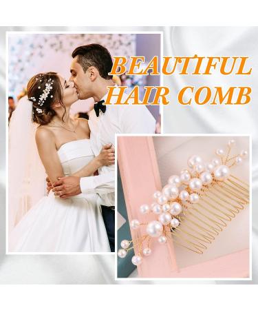 Elegant 9-Piece Pearl Bride Wedding Hair Comb & Pins Set - Gold Bridal Hair Accessories - Buy Online on GoSupps.com