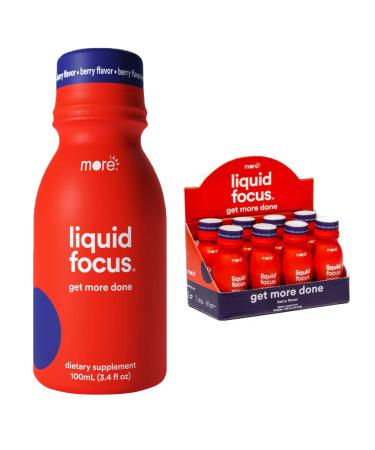 More Labs Liquid Focus, Nootropic Smart Drink with Powerful Antioxidants & Adaptogenic Herbs for Energy and Concentration, 150mg Caffeine (Pack of 8) 3.4 Fl Oz (Pack of 8)