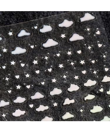 Nails Beauty Self-adhesive Back Glue Nail Supplies Nails Sticker for Summer Nail Art Decorations Nail Art Sticker Star Cloud Nail Sticker(White Clouds) - Buy Online on GoSupps.com