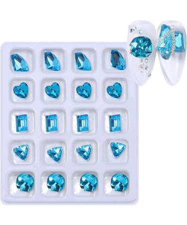 FEIlei 20Pcs Nail Jewelry Resin Nail Art Rhinestones Shiny Nail Crystals Diamond Gems - Buy Online on GoSupps.com