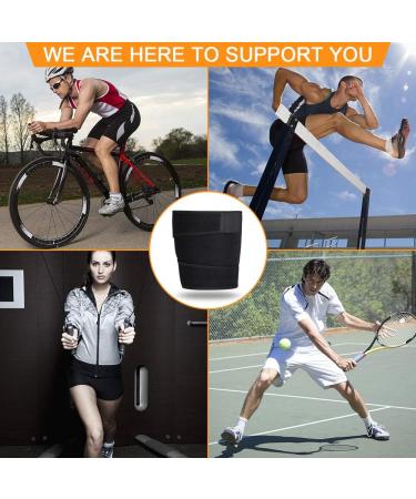 Thigh Support Brace & Hamstring Compression Sleeve | Anti-Slip Quad Support for Sprains Strains & Injury Recovery - Unisex (Black - Buy Online on GoSupps.com
