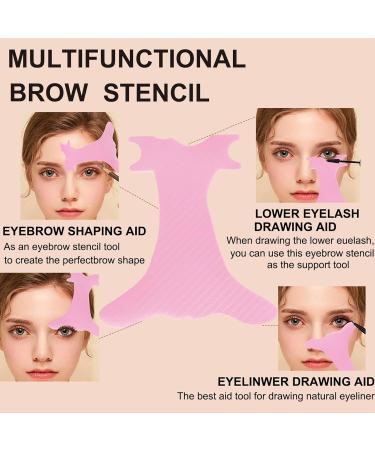 Silicone Eyeliner Stencils - Eyeliner Winged Aid Tool | Eyeliner Stencils Wing Tips | Eye Guide Measure Tool | Microblading Ruler Template For Perfect Winged Tip Cat Eye Brow Beginner Pink - Buy Online on GoSupps.com