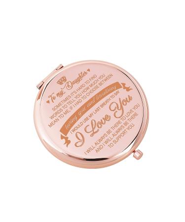 ElegantPark Personalized Compact Mirror - Engraved Birthday Gift for Daughter - Rose Gold Travel Makeup Mirror from Mom & Dad - Buy Online on GoSupps.com
