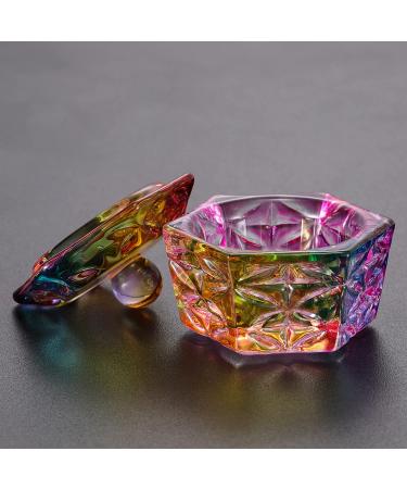 Mini Colorized Glaze Nail Art Acrylic Liquid Powder Dappen Dish with Cap Lid - Noverlife - Buy Online on GoSupps.com